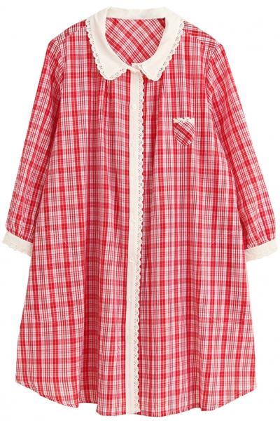 Oasap Classic Tartan Plaid Peter Pan Collar Dress