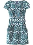 Oasap Women's Short Sleeve Tie Waist Print Dress With Pockets