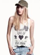 Oasap Fashion Letter Wing Graphic Loose Tank