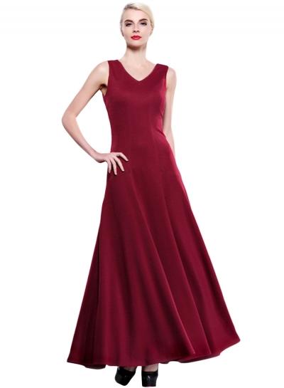 Oasap Women's V Neck Sleeveless Party Ball Gown Evening Bridesmaid Dress