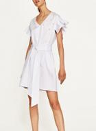 Oasap Ruffle Short Sleeve Pearls Dress