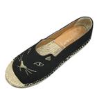 Oasap Cat Embroidery Round Toe Slip-on Flat Shoes