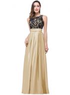 Oasap Women's Floral Lace Paneled Pleated Prom Dress
