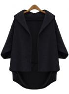 Oasap Fashion 3/4 Batwing Sleeve Hooded Coat