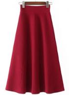 Oasap High Waist Solid Knit Maxi Skirt