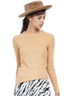 Oasap Women's Solid Ribbed Slim Fit Pullover Knit Sweater