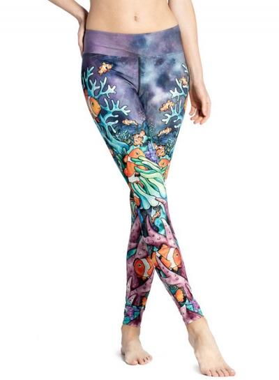 Oasap Fashion Printed Sports Ankle Leggings