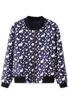 Oasap Rabbit Print Bomber Jacket