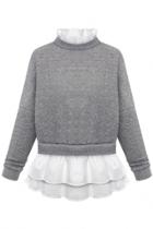 Oasap Mock 2 Pcs Paneled Sweatshirt