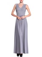 Oasap Women's V Neck Ruched Bust Sleeveless Maxi Party Dress