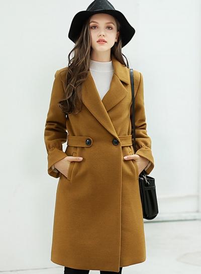 Oasap Fashion Long Sleeve One Button Woolen Coat
