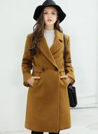 Oasap Fashion Long Sleeve One Button Woolen Coat
