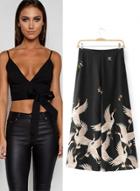 Oasap V Neck Crop Top Wide Leg Pants 2 Piece Set