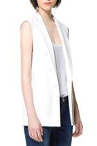 Oasap Fashion Double Breasted Lapel Collar Sleeveless Vest