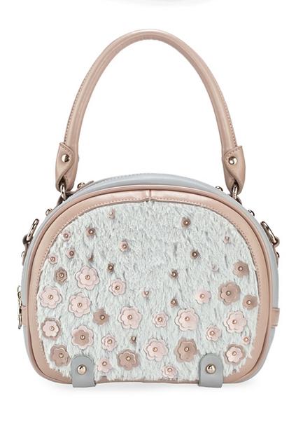 Oasap Flower Embellished Single Handle Shoulder Bag