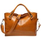 Oasap Pu Leather Cross Top Handle Shoulder Bag