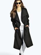 Oasap Fashion Solid Long Sleeve Loose Fit Trench Coat With Belt