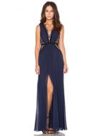 Oasap Lace Panel V Neck High Wasit Maxi Dress
