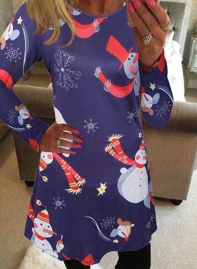Oasap Christmas Element Graphic Trapeze Dress