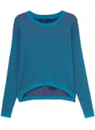 Oasap Women's Fashion Ribbed High Low Pullover Knitted Sweater