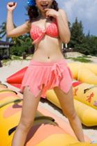 Oasap Structured Flower Irregular Hemline Skirt Style Bikini