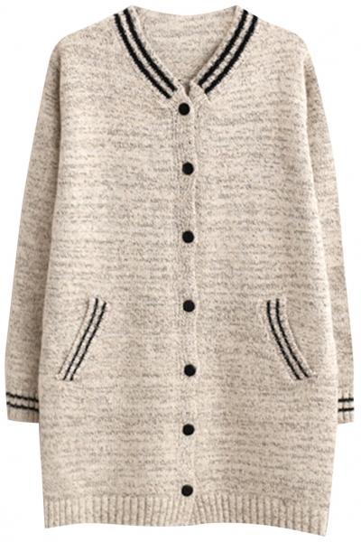 Oasap Preppy Style Button Down Cardigan Sweater