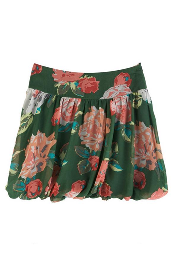 Oasap Lantern Skirt In Flower Printing