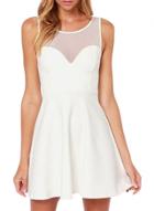 Oasap Women's Mesh Paneled Bow Decor Backless Mini Dress