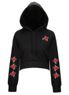 Oasap Long Sleeve Floral Embroidery Pullover Hoodie