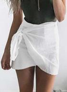 Oasap Fashion Solid Irregular Bodycon Mini Skirt
