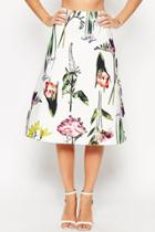 Oasap Women's Casual Floral Printing Back Zipper A-line Skirt