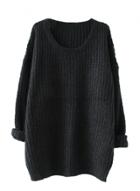 Oasap Loose Round Neck Long Sleeve Pullover Sweater