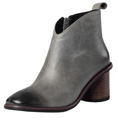Oasap Fashion Pointed Toe Chunky Heels Ankle Boots