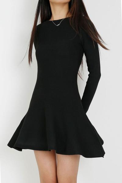 Oasap Classic Round Neckline A-line Dress