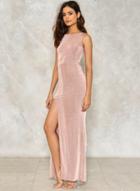 Oasap Elegant High Slit Sleeveless Maxi Dress