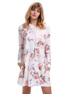Oasap Hooded Long Sleeve Floral Printed Pullover Dress