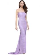 Oasap Solid Texture Strapless Fishtail Gown Prom Dress
