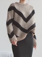 Oasap Fashion Long Sleeve Geo Pattern Loose Sweater