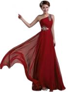 Oasap Elegant One Shoulder Rhinestone Long Prom Dress