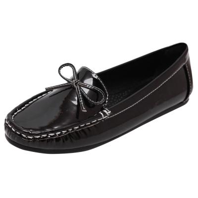 Oasap Women's Sweet Low Top Slip-on Round Toe Bow Flat Shoes