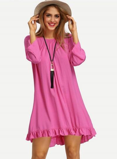 Oasap Round Neck Backless Tassels Dresses