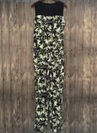 Oasap Casual Sleeveless Palm Tree Printed Jumpsuit