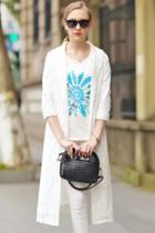 Oasap Glamorous Crochet Lace Longline Trench Coat