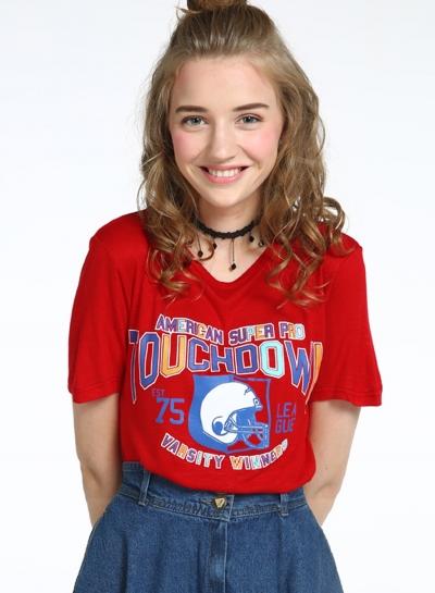 Oasap Short Sleeve Cartoon Printed Loose Fit Tee