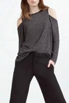 Oasap Modern Open Shoulder Loose Fit Knit Tee