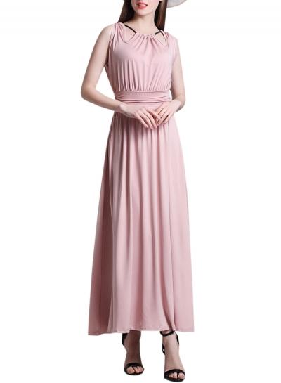 Oasap Women's Halter Cut Out Front Sleeveless High Waist Maxi Dress