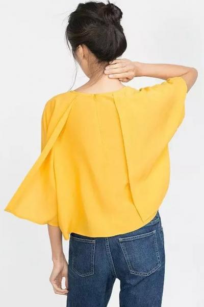 Oasap Fashion Batwing Layered Back Blouse