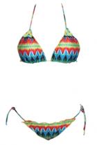 Oasap Sexy Flounced Abstract Print Bikini