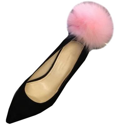 Oasap Pointed Toe Stiletto Heels Back Pom Pom Club Pumps