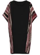 Oasap Women's Color Block Striped Batwing Sleeve Shift Dress